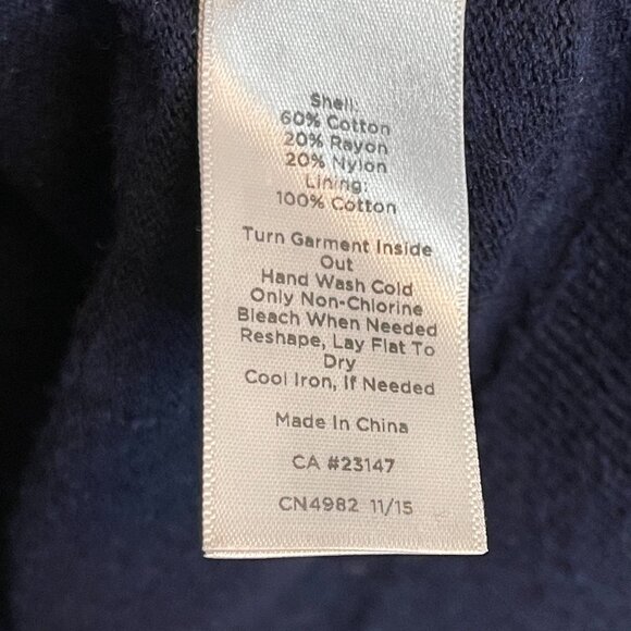 Talbots Women Colorful Clip Dot 3/4 Sleeve Lightweight Cardigan Sweater 1X Navy - Picture 9 of 9